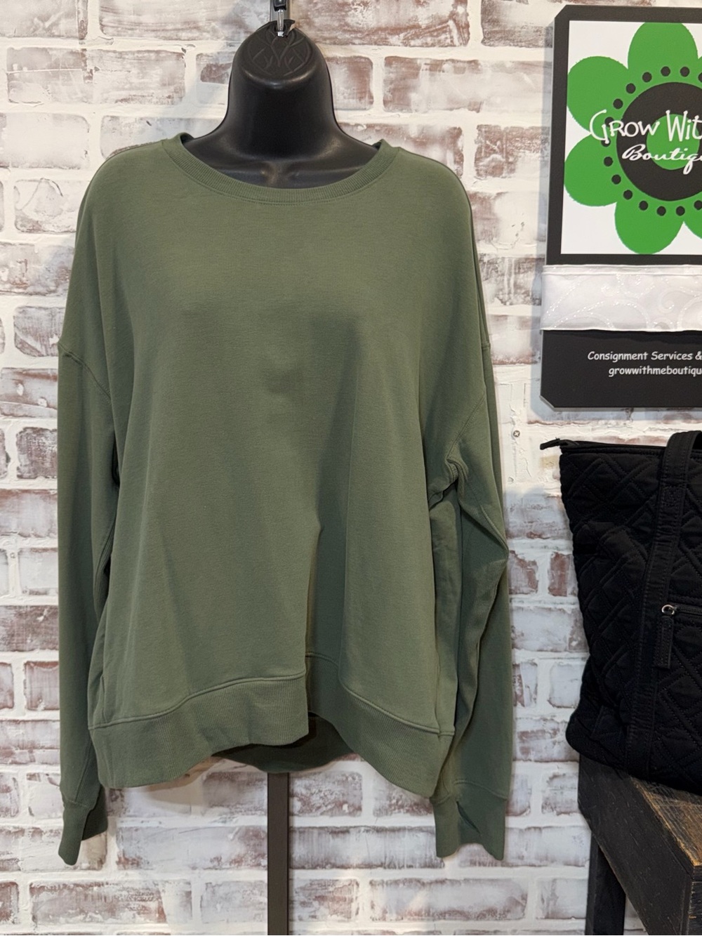 all in motion Olive Green Relaxed Crewneck Sweatshirt